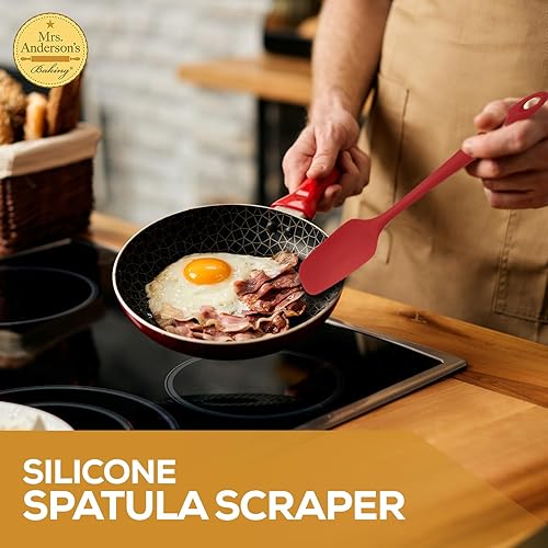 Miniatura 4 de Mrs. Anderson's Baking Espátula de cuchara de silicona, flexible, antiadherente, resistente al calor, rojo