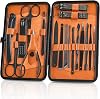 Owill Manicure Set, 18pcs Nail Clippers Pedicure Kit Nail Care Kit Professional Grooming Kit Tools Gift For Men Husband Friends and Parents (Black & Brown)