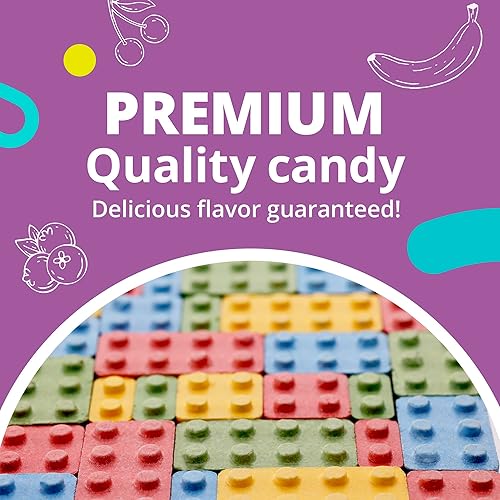 Miniatura 8 de Bloques de caramelo – Construye, juega y merienda – 100% comestibles, sabores surtidos – Divertidos caramelos duros en forma de ladrillo para niños