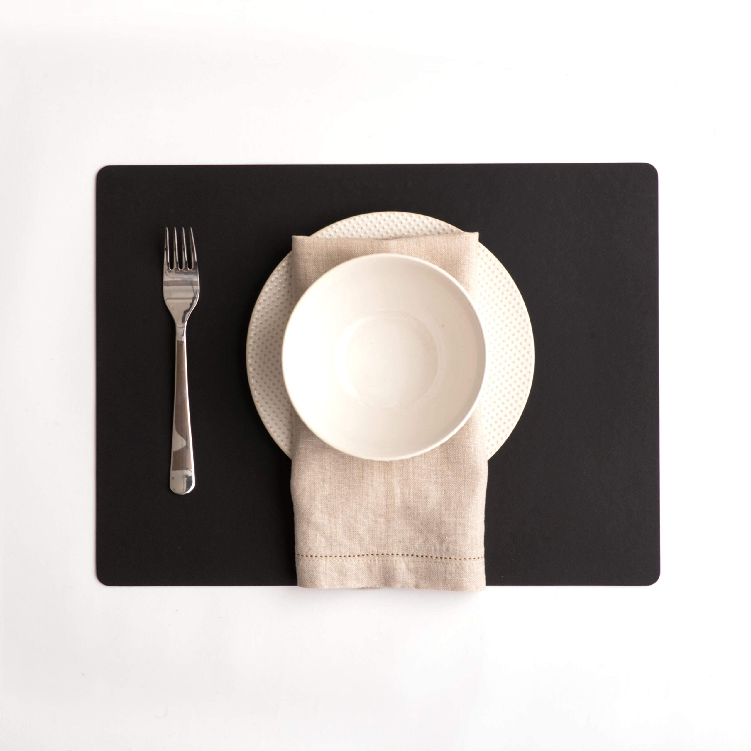 Vacavaliente Mantel Individual Cuero Reciclado Negro