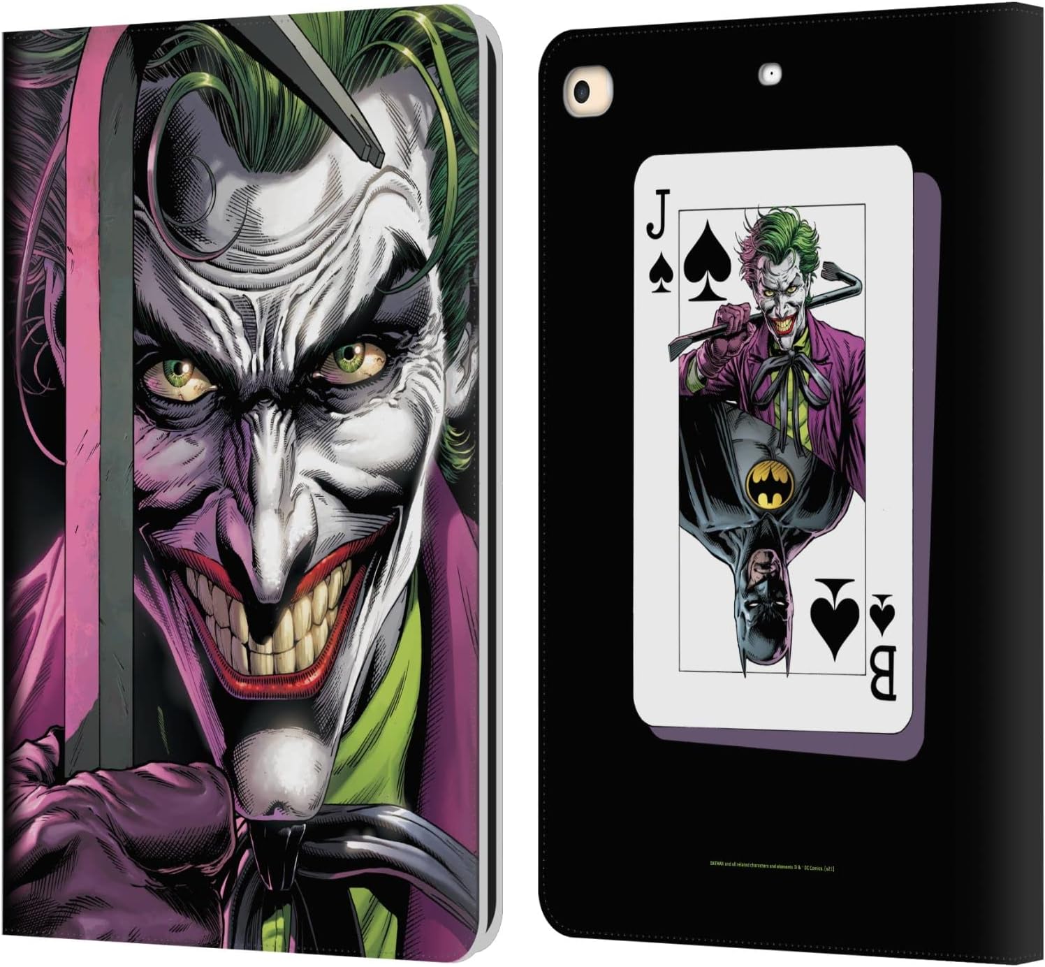 Head Case Designs Officially Licensed Batman DC Comics Batman Three Jokers Leather Wallet Case Compatible with Apple iPad Pro 11 M4/M5 2024/2025