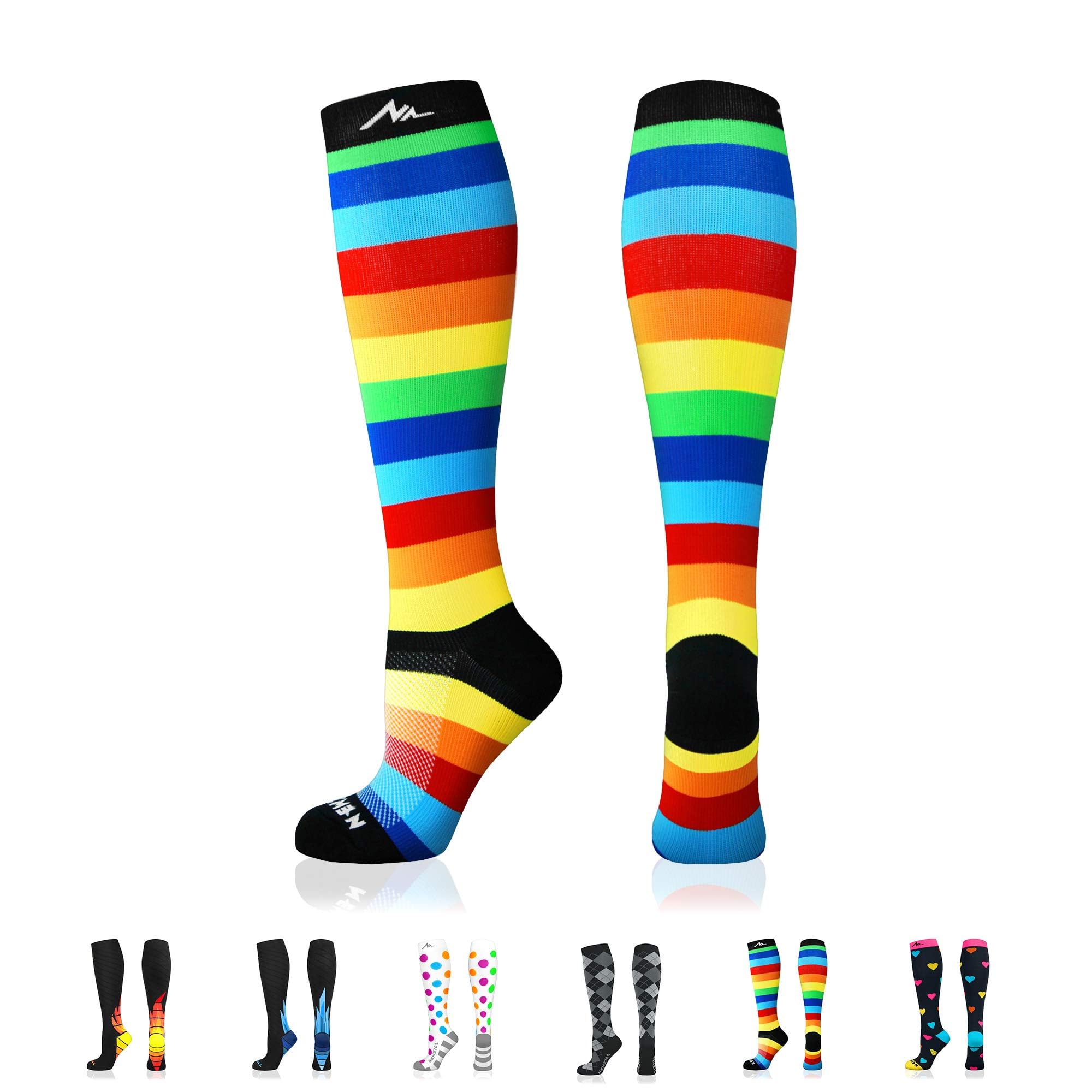 Medical Compression Socks for Women & Men, 20-30 mmHg Knee-High Support for Circulation, All-Day Comfort for Work Travel Running Cycling and Fitness