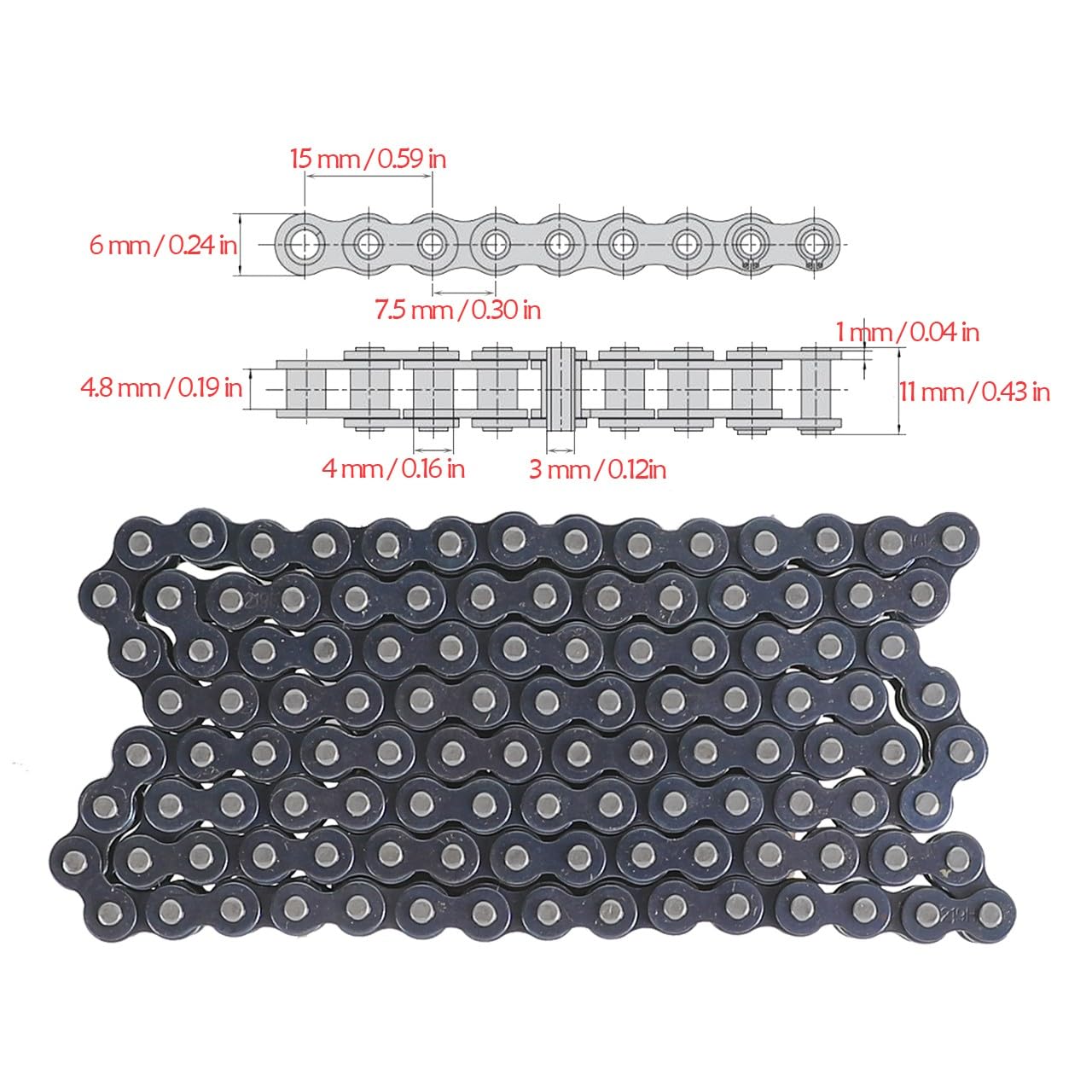 219H 112 Links Reinforced Drive Chain and 219 70T 48mm ID Rear Sprocket for Racing Go Kart Karting ATV Quad Buggy Go Cart