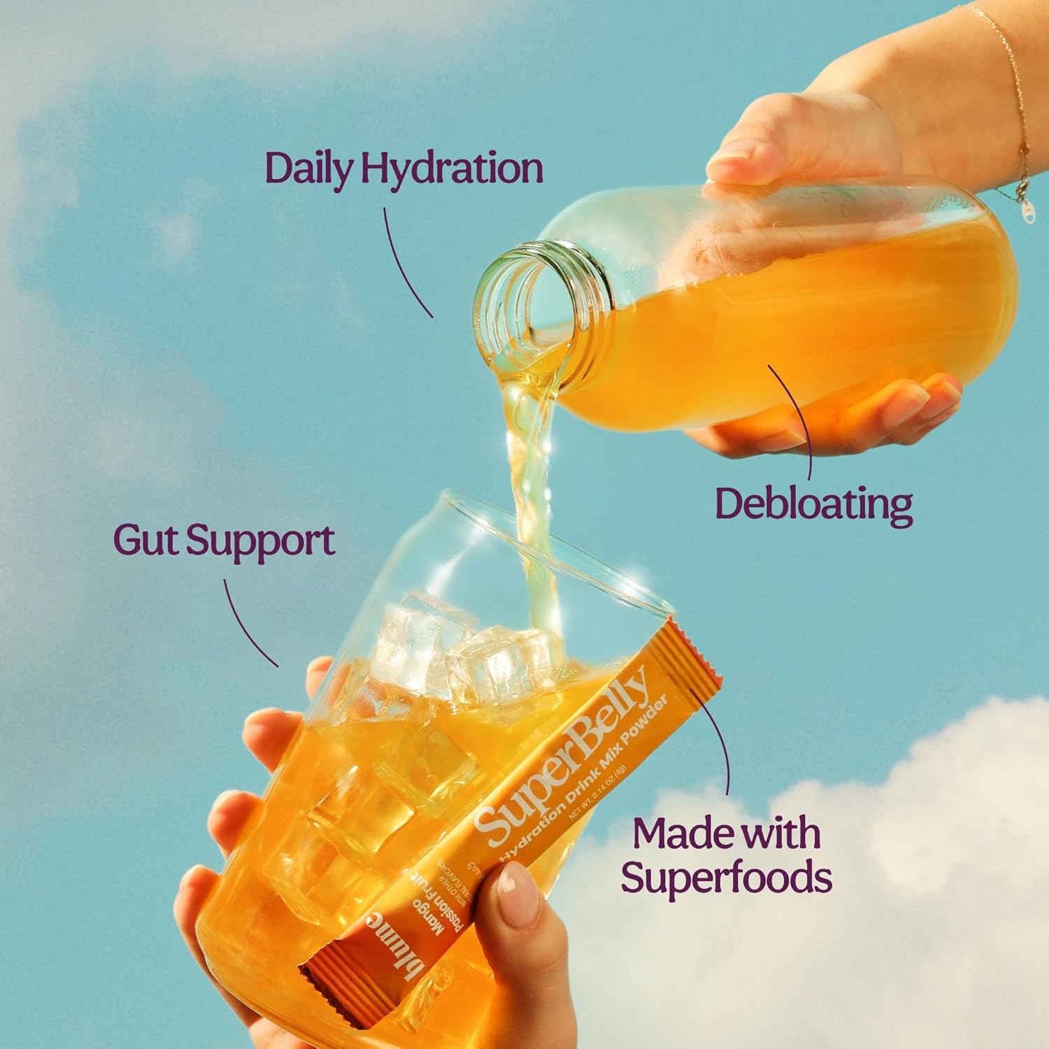 Blume SuperBelly Gut Health Hydration Packets, Sugar-Free, with Inulin Fibre, Probiotics, Apple Cider Vinegar, and Electrolytes, Mango Passion Fruit, 15 Sticks - Canadian Brand - As Seen on Dragons' Den - Image 5