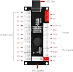 Hikig 2 Player led arcade buttons and joysticks DIY kit 2x joysticks + 20x led arcade buttons game controller kit for MAME and Raspberry Pi - Red + Blue Color