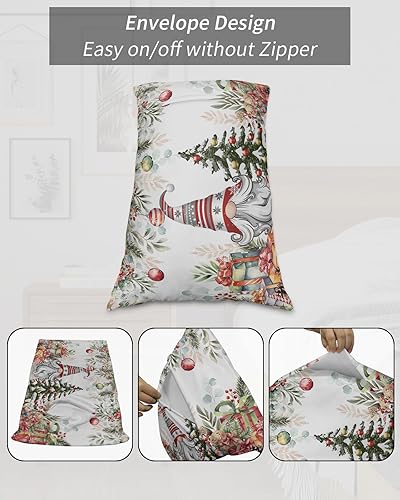 Miniatura 7 de Funda de almohada corporal de Navidad, fundas de almohada suaves y decorativas de lujo para sofá largo lumbar con cierre de sobre, bolas de bayas de