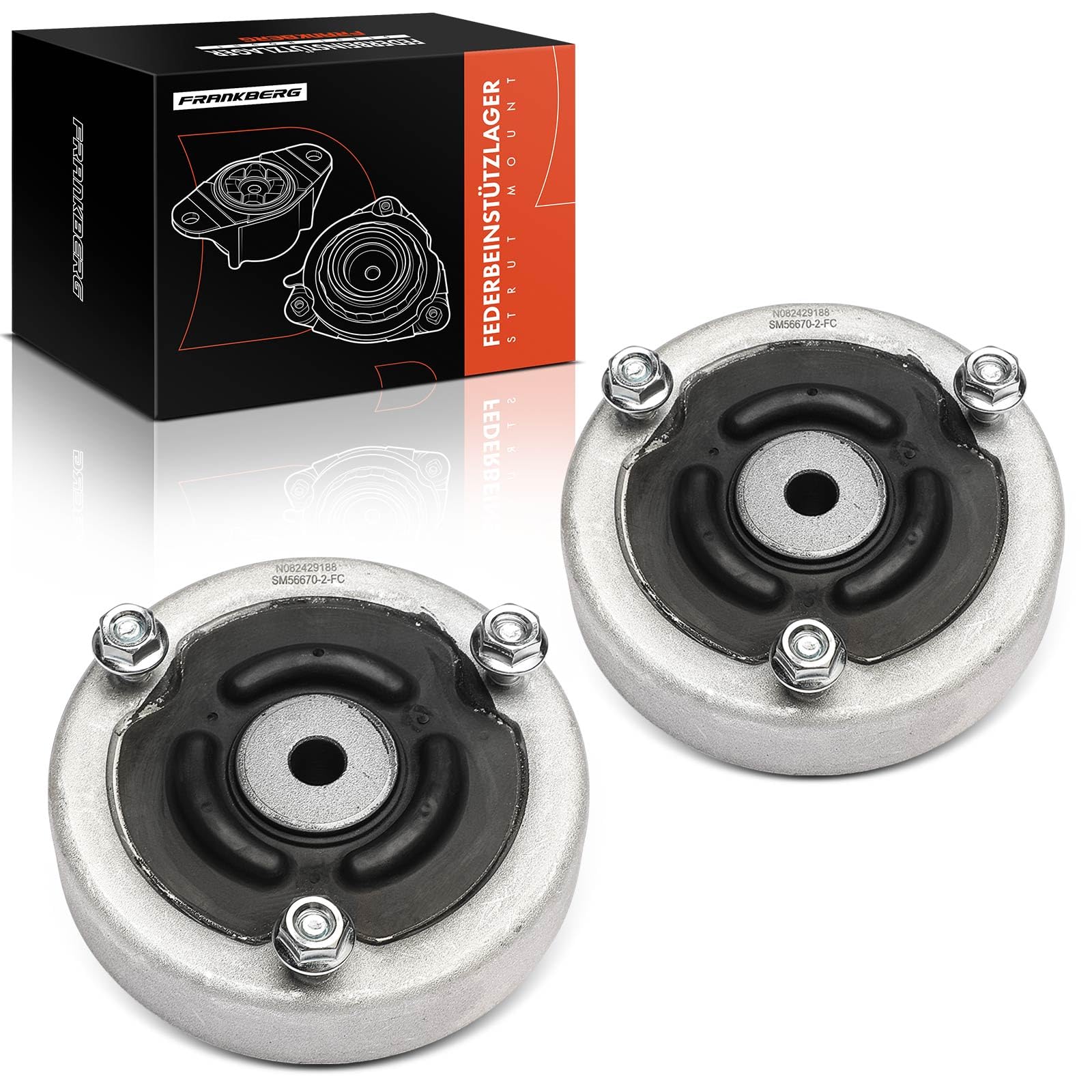 Frankberg 2x Cuscinetto a cupola Cuscinetto di supporto ammortizzatore Posteriore Compatibile con Serie 5 E60 Serie 7 E65 E66 E67 Serie 6 E63 Replace# 33526779611