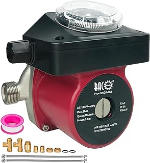 BACOENG Hot Water Recirculating Pump, Auto Start/Close Water Circulation Pump With Timer, Ultra-silent Stainless Steel Head for Electric Water Heater System/Tank Water Heaters