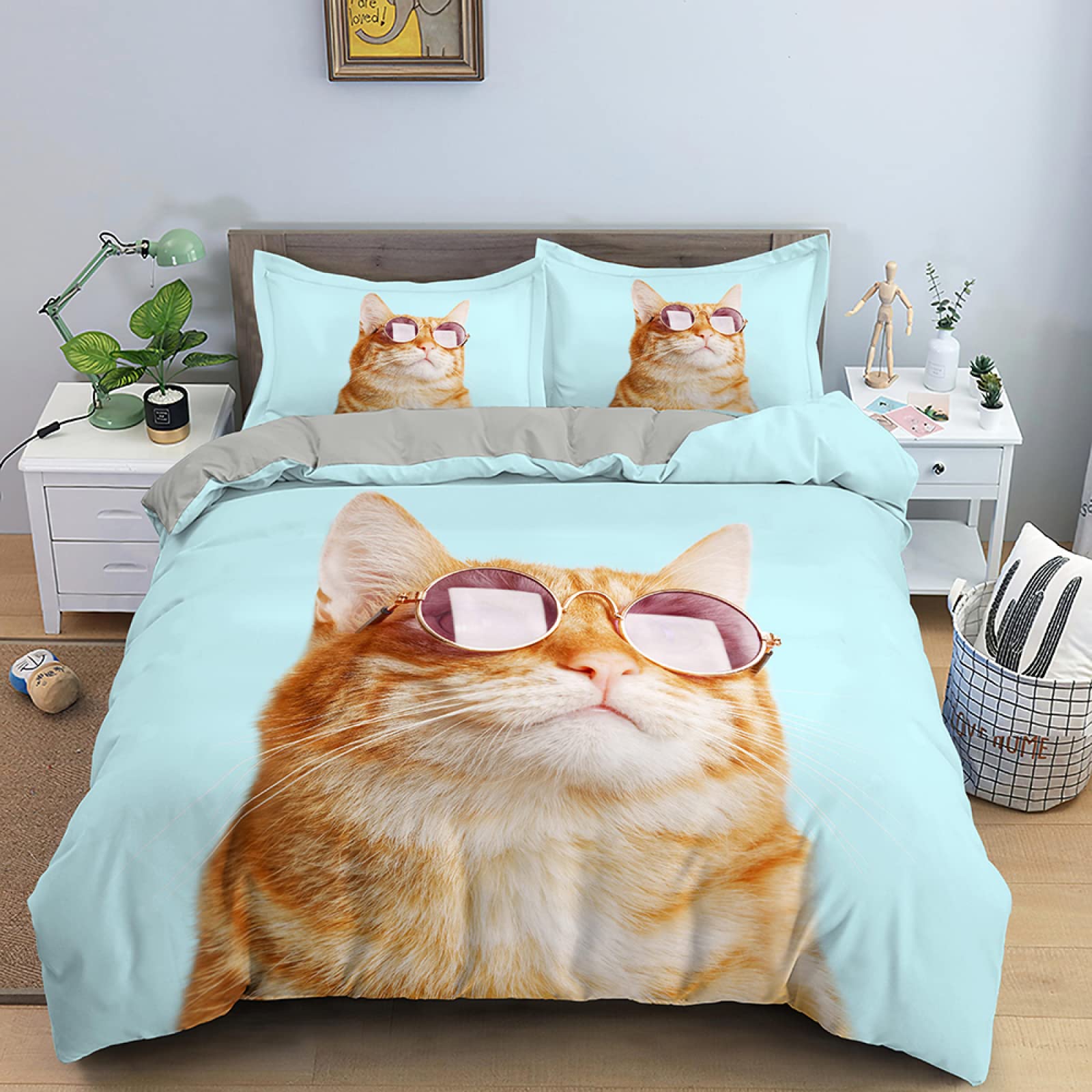 Housse de couette 240 x 260 Blaue Katze pour retrouver le plaisir de nuits sereines