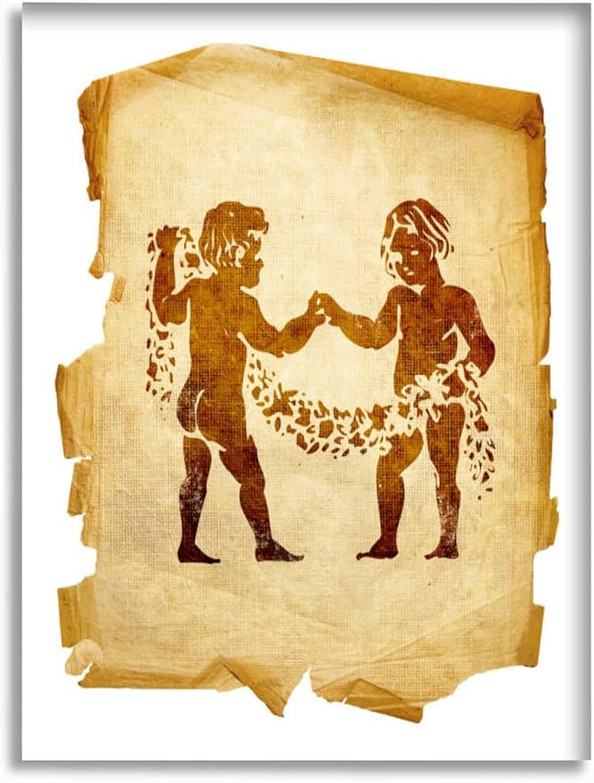 Bathroom Wall Art Decor Bathroom Pictures for Wall Artwork Gemini zodiac old isolated white Framed Canvas Wall Art for Bedroom Dining Room Farmhouse 16