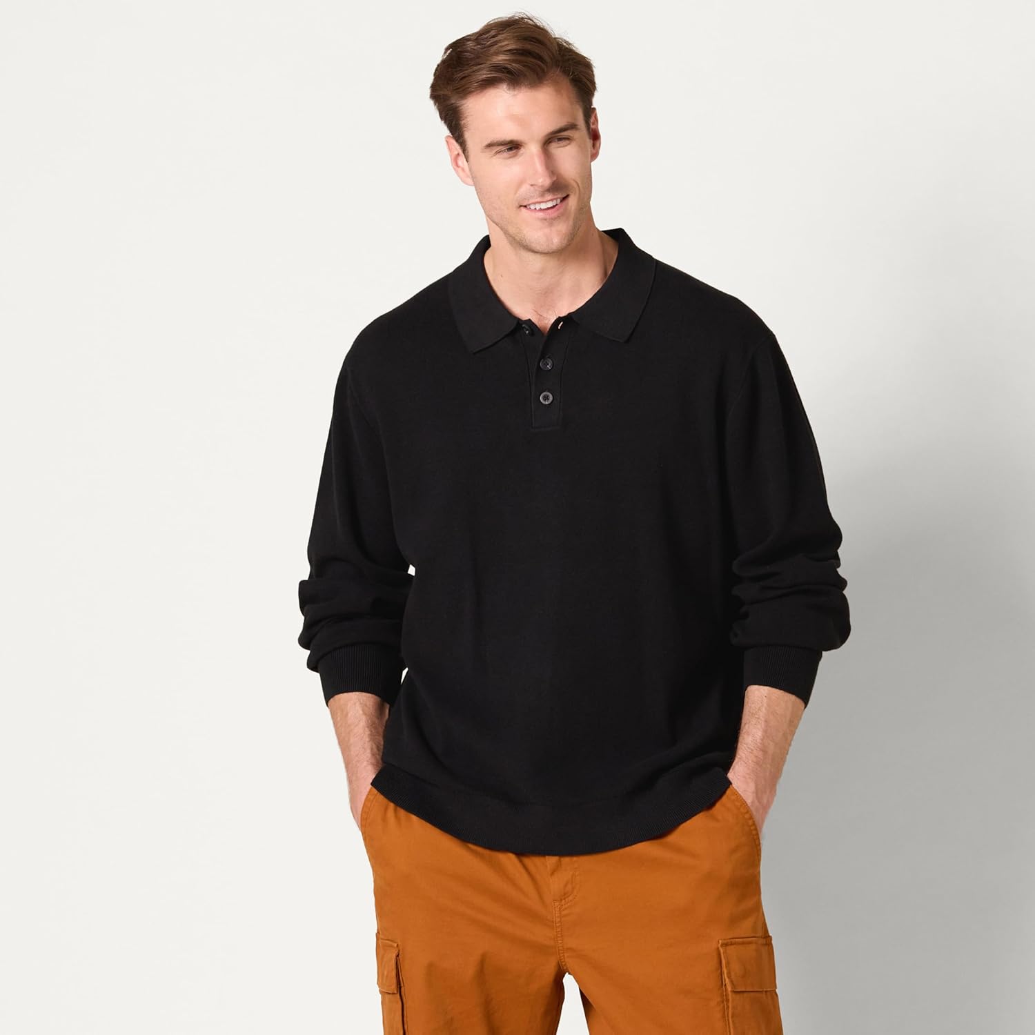 Amazon Essentials Men's Relaxed-Fit Knit Polo Sweater - Image 6