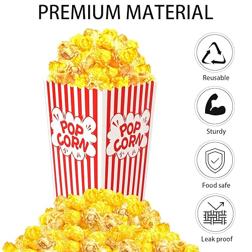 Miniatura 9 de DECYOOL Mini bolsas de papel para palomitas de maíz, pequeñas bolsas de palomitas de maíz en blanco y negro, cajas de palomitas de maíz para niños,