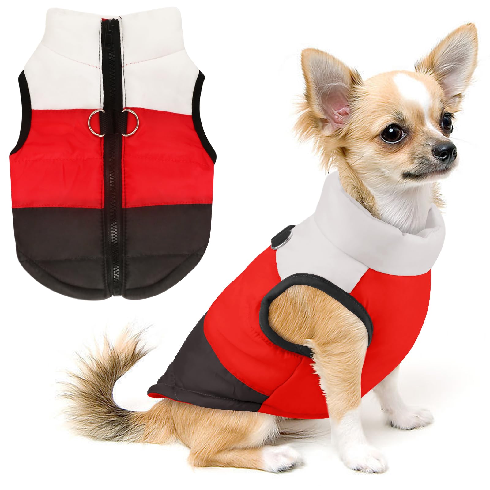 Manteau avec laisse pour chien Idepet gilet rembourré pour petit chien sans collier
