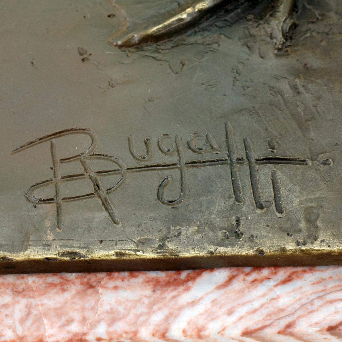 Rembrandt Bugatti - Figura de bronce firmada con dos flamencos (1912) - Estatua numerada - Figura decorativa limitada - Decoración moderna de plástico sobre mármol - Comprar escultura
