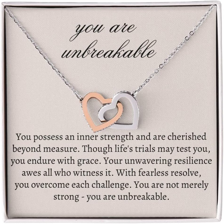 IPINK-Warrior Survivor Gift Recovery Necklace Encouragement Strength Gift for Women Motivational Gift Best Friend Gift Cheer Up Sympathy New Beginnings Jewelry