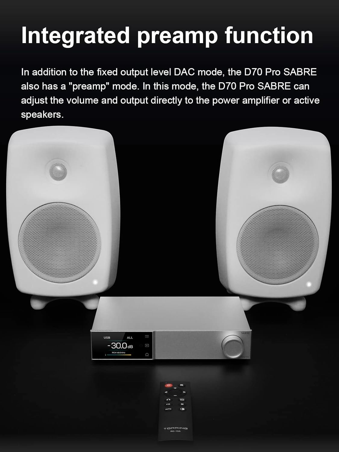 Topping D70 PRO Sabre DAC ES9039SPRO XU316 Bluetooth 5.1 LDAC Aptx-Adaptive HiFi Decoder (Silver)