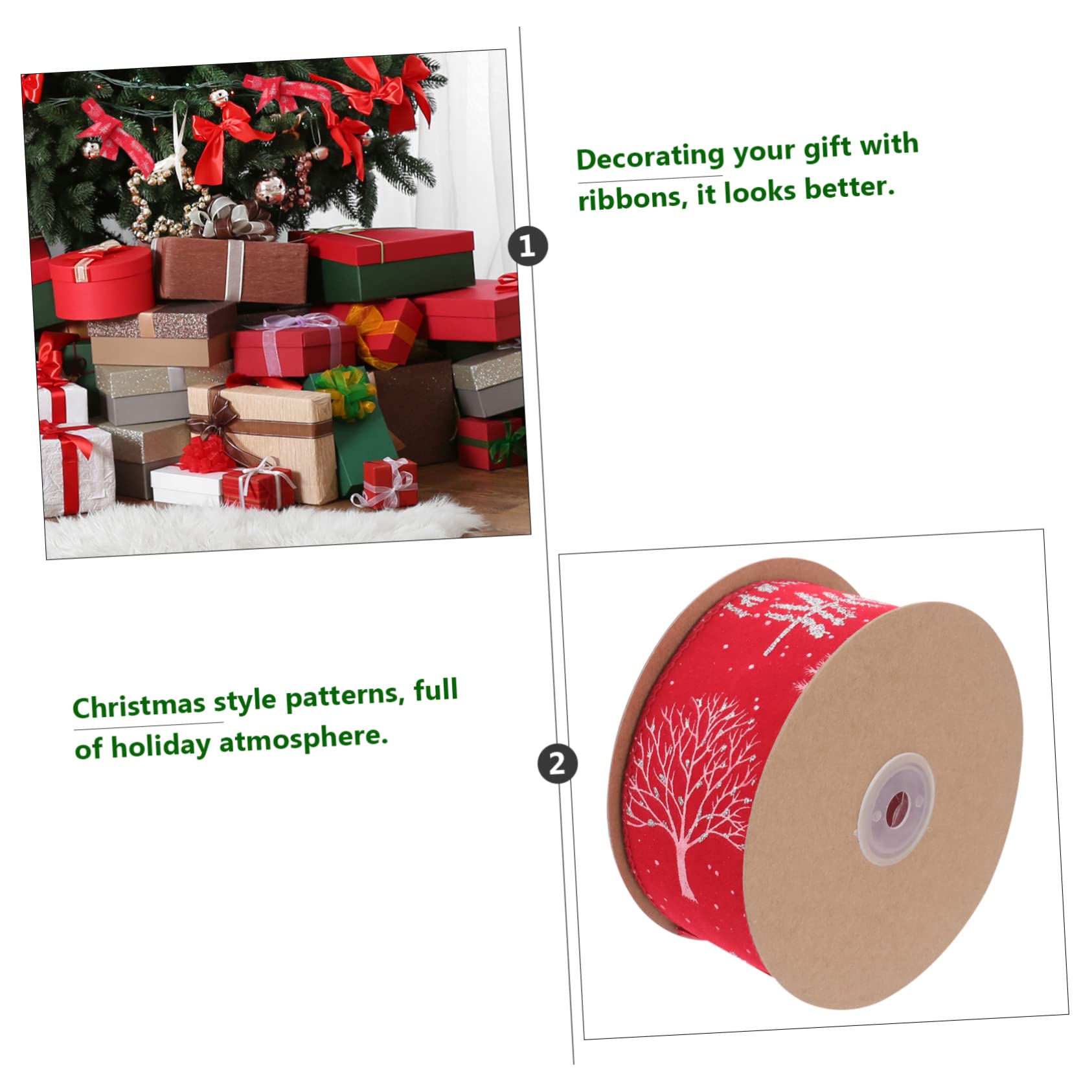 SHINEOFI 3rollen Weihnachtsdeko Festliches Weihnachtsband Mit Weihnachtsbaum- Lange Bastelbänder Für Hochzeiten Partys Und Kreative Projekte Langlebig Und Vielseitig