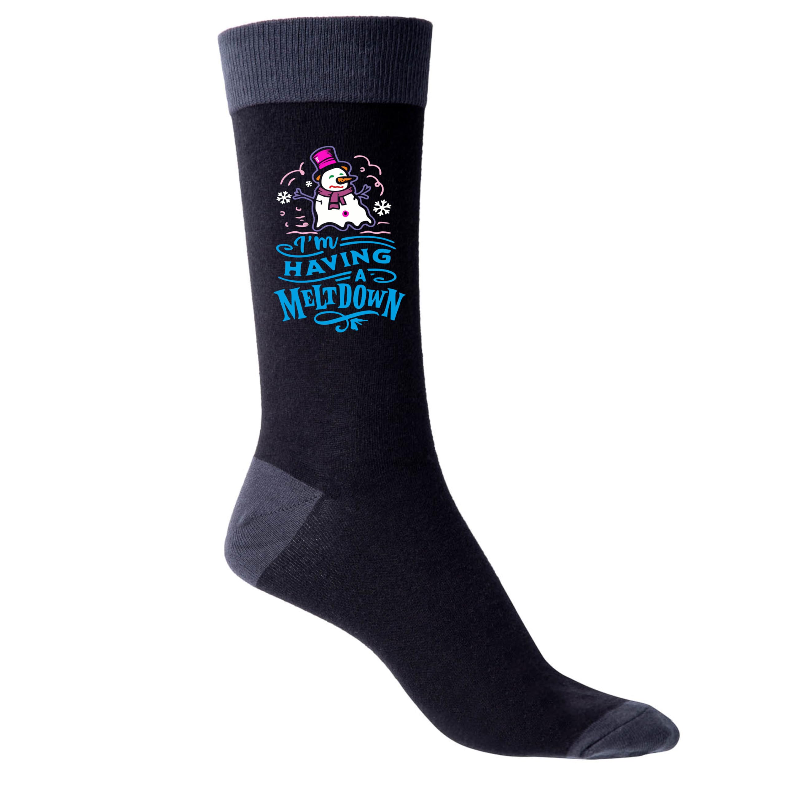 Print4U I'm Having A Meltdown Men's Black Socks Funny Present