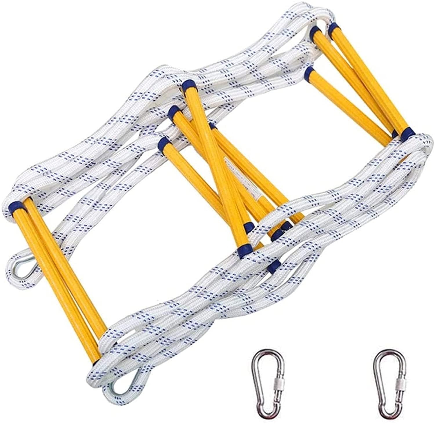 Échelle de corde d'évacuation incendie de 5 mètres avec crochets de toit robustes pour maison