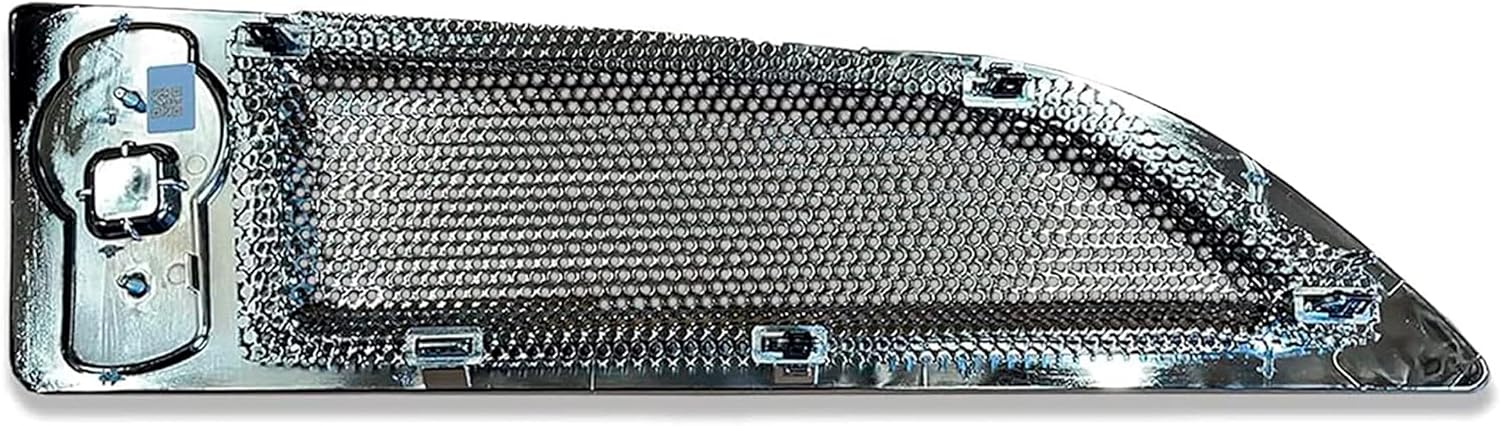 Kozak Hood Side Air Intake Vent Grille Assembly Chrome Compatible with Kenworth T680 2013-2021, Left Driver Side, Includes Logo and Reflective Vest