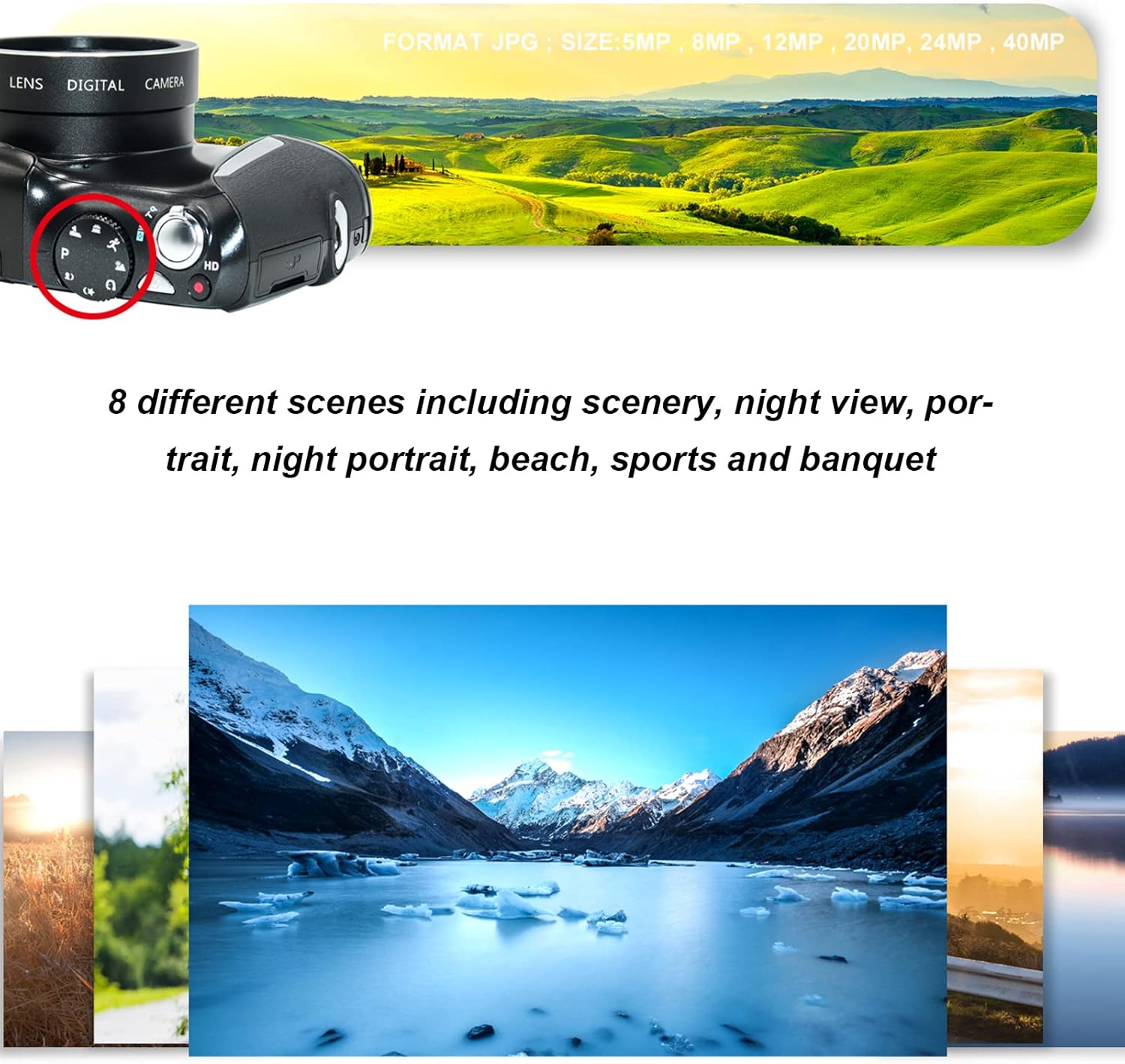 Annadue Fotocamera Digitale 4K, Videocamera Videocamera 48MP HD con Schermo LCD IPS da 3,2 Pollici, Zoom Ottico Digitale 16X, Fotocamera Vlogging, Fotocamera Vlogging per Viaggi