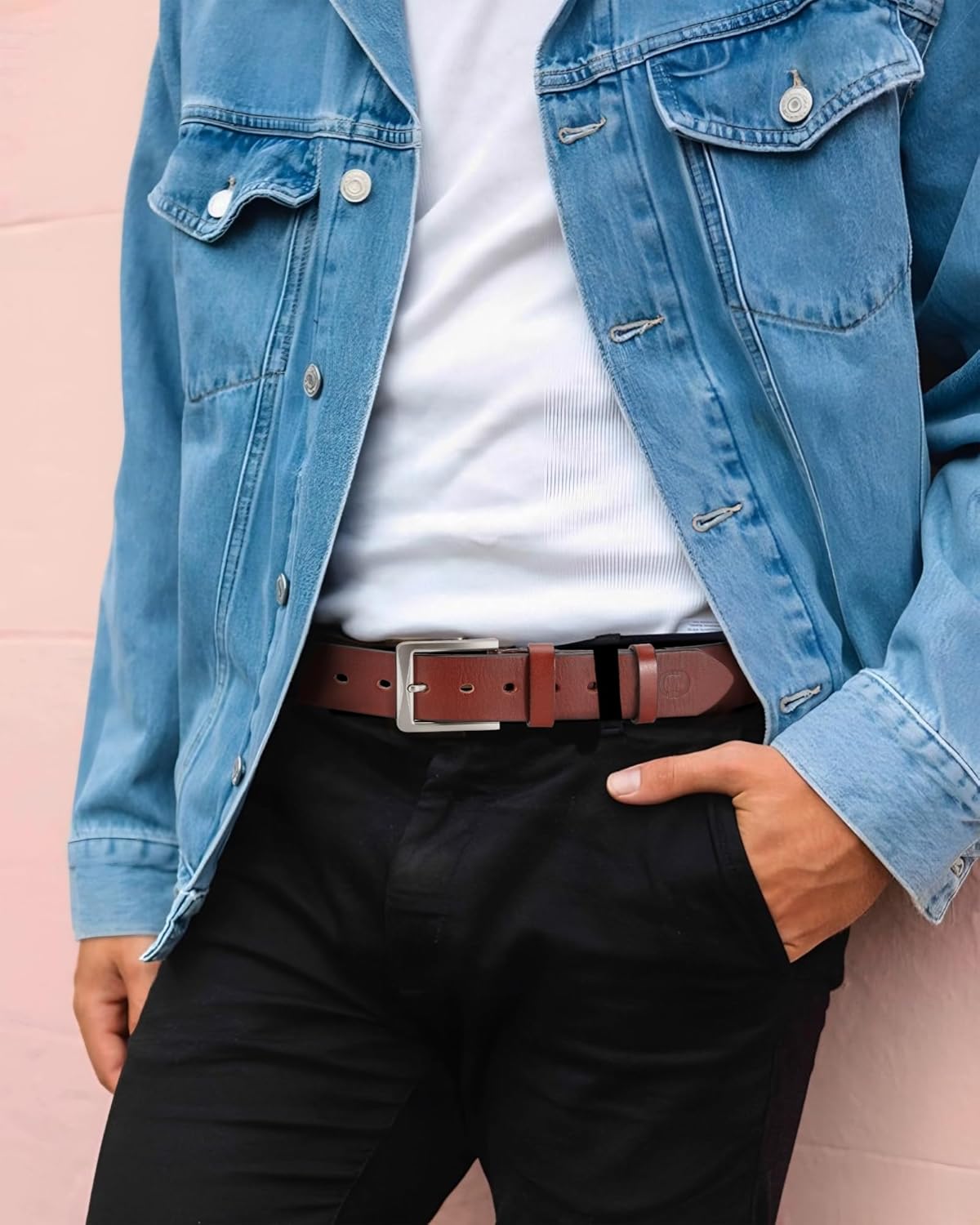 CHAOREN 1.5" Mens Belts Leather - Italian Full Grain Leather Belts - Ideal for Casul Jeans & Work Wear - Image 6