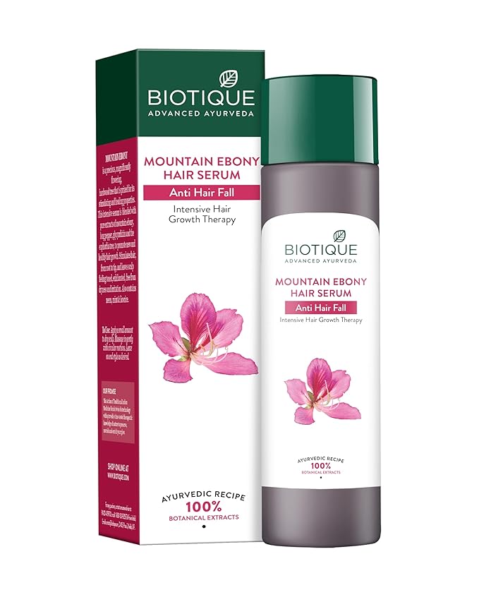 Biotique Mountain Ebony Vitalizing Serum | Prevents Hair Fall & Soothes Scalp| Promotes Hair Growth | 100% Botanical Extracts | Suitable for All Skin Types | 75ml