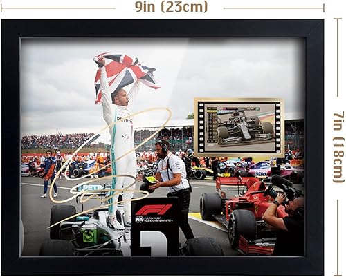 Miniatura 5 de ORIMAMI Póster firmado de Lewis Hamilton con marco de madera para decoración fotográfica, con película G P 2020 de 0.039 x 1.378 in, regalos