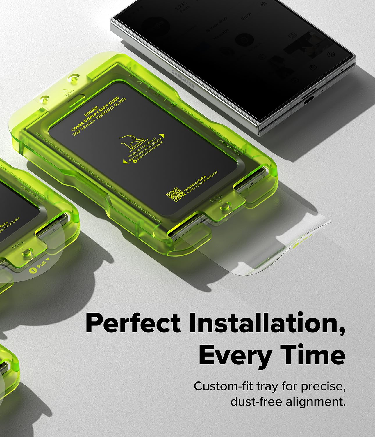 Ringke Easy Slide 360 Privacy Tempered Glass per Pellicola Galaxy Z Fold 8 | 2 pezzi, pellicola, anti-spia, 360 gradi, display frontale, antigraffio, vetro temperato, trasparente, facile installazione