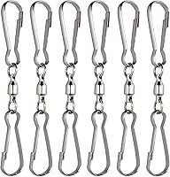 Vista 11 de HS's Creation Paquete de 6 ganchos en forma de S con clip de bloqueo giratorio para organización en interiores y exteriores, colgador giratorio