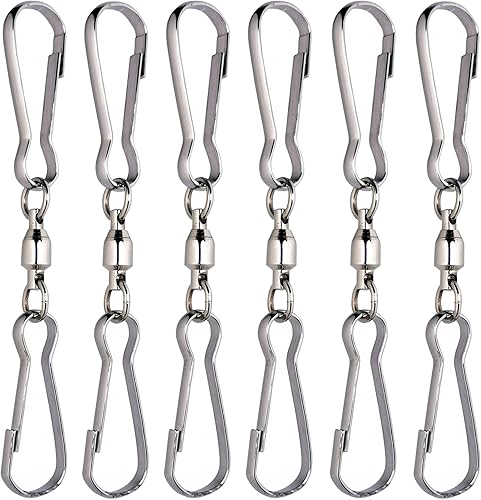 HS's Creation Paquete de 6 clips dobles giratorios para organización en interiores y exteriores, colgador giratorio, campanillas de viento, prisma,