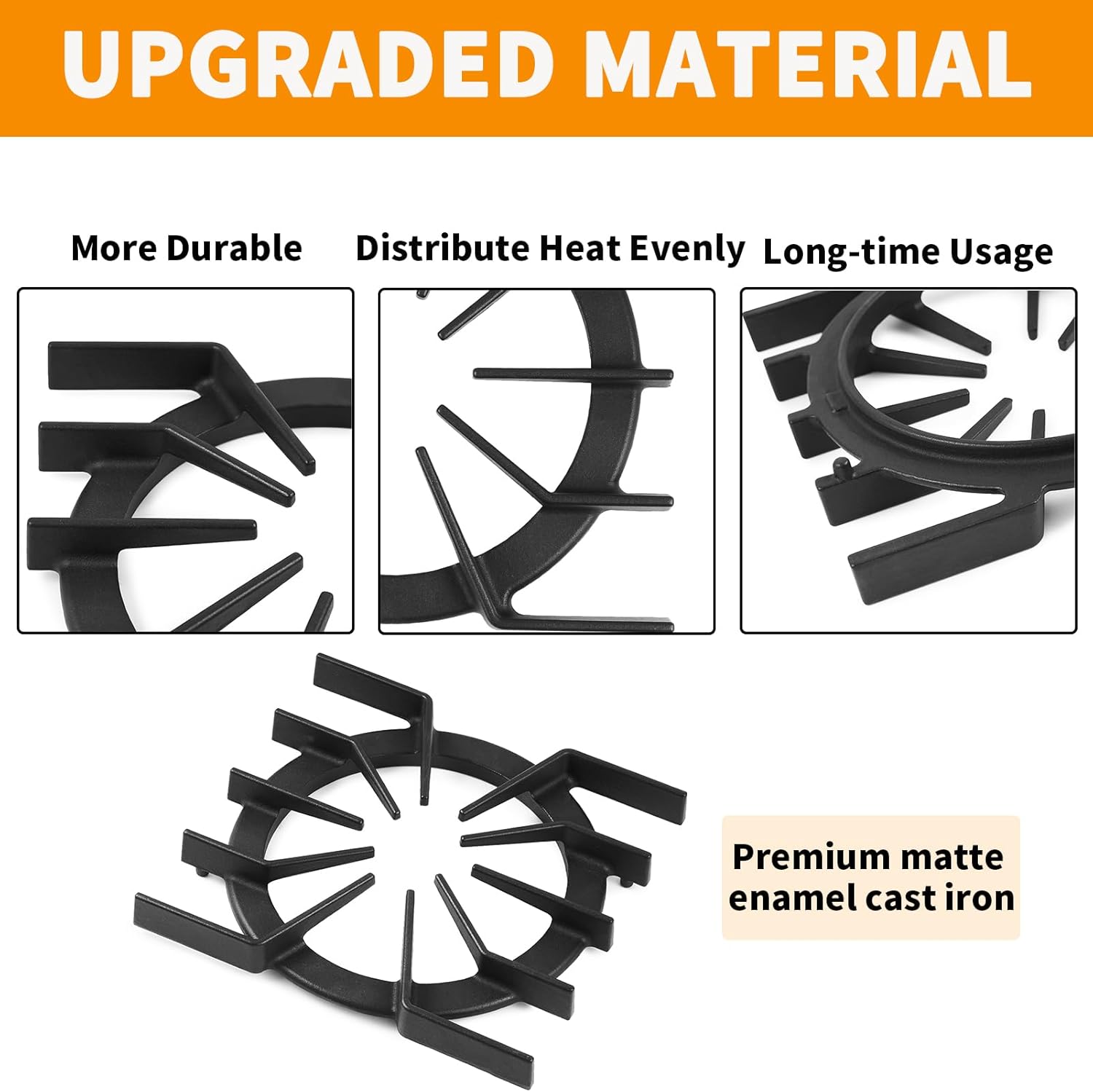 Upgraded PA060037 PA060024 Spider Grate Replacement for Viking Professional Range Parts Spider GrateVDSC305 VGIC305 VGIC365 Viking Gas Range Grate Stove Cooktop Burner Grate Cast Iron Rack Black