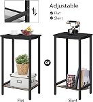 HOOBRO Tall Side Table, Industrial End Telephone Table with Adjustable Mesh Shelves, Small Entryway Table, Laptop Table for Office, Hallway, Living Room, Black BB03DH01
