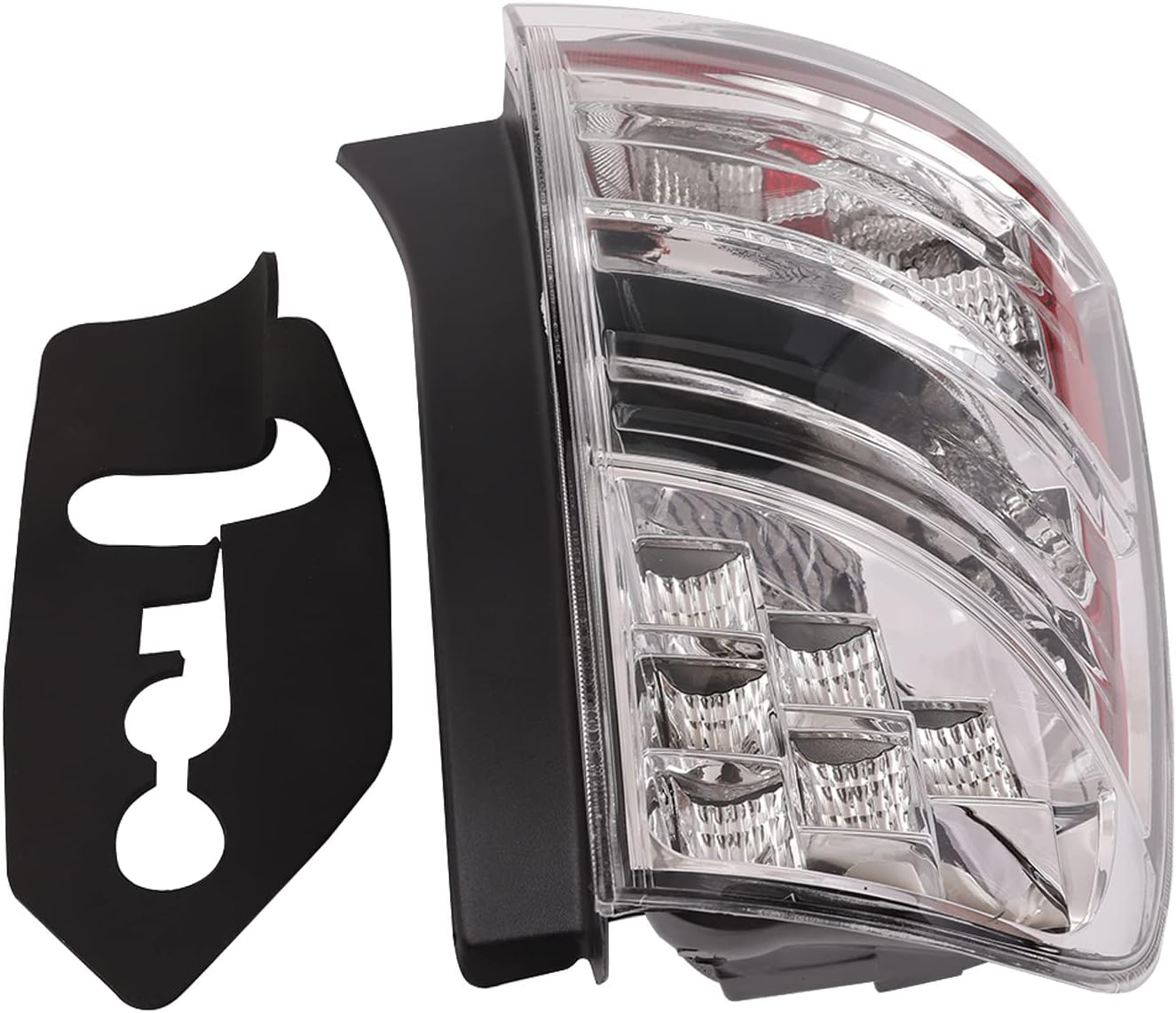 ‌Left Driver Side Tail Light Assembly for 2004 2005 2006 2007 2008 2009 Toyota Prius, Direct Replacement for OEM Part 8156147100, Black Housing and Clear Lens (Bulbs Not Included)