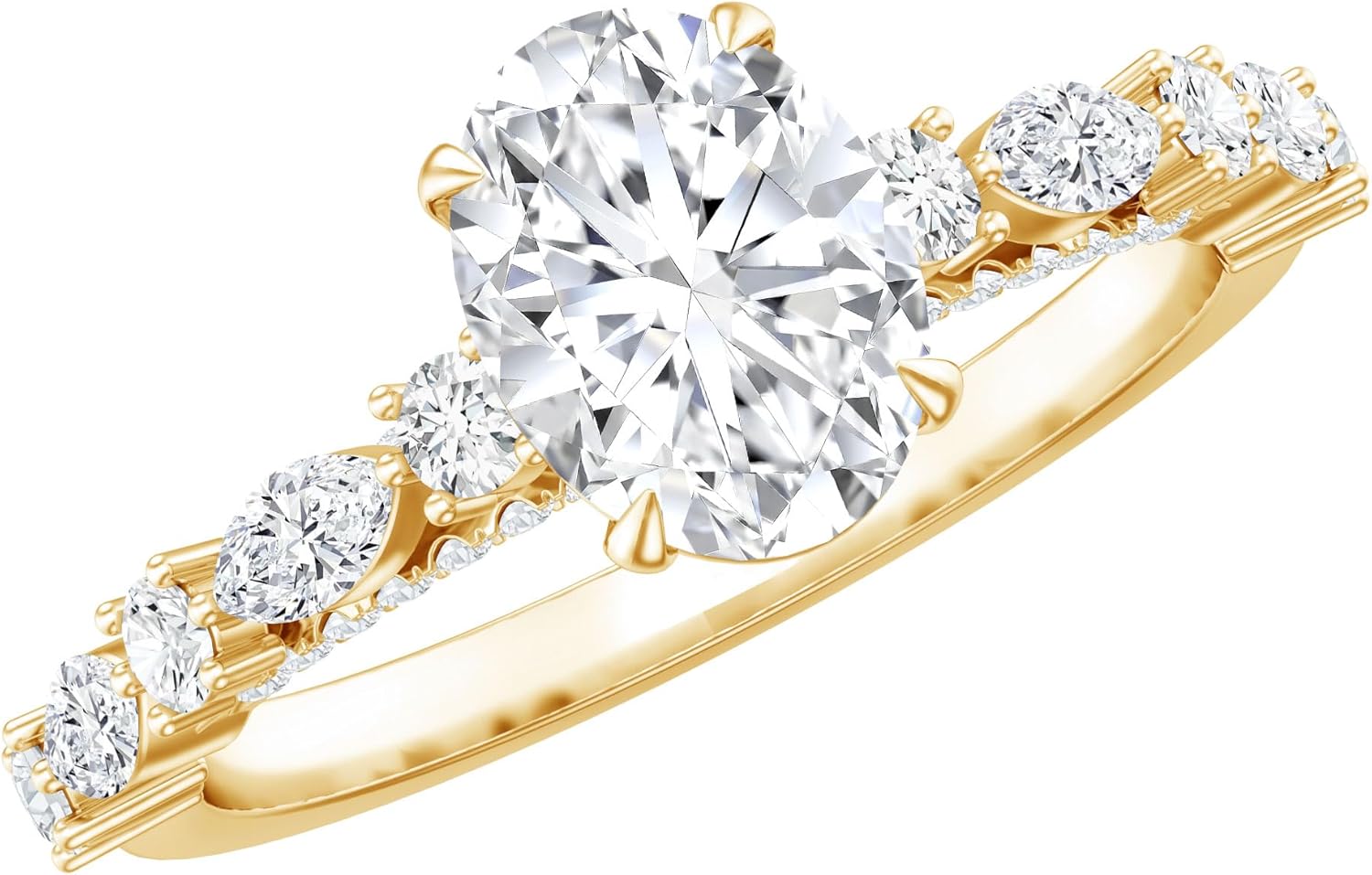 Certified Lab Grown Diamond 6X8mm Oval Engagement Ring, Ef-VS Quality, 1 Carat Diamond Ring - Gift For Women