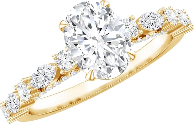 Certified 1.2 Carat Lab Grown Diamond Oval Engagement Ring, Ef-VS Quality, Vintage Diamond Ring - Fine Jewelry For Women