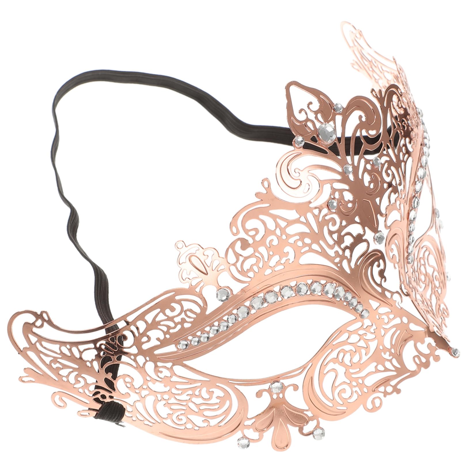 IMIKEYA Metal Drill Lace Mask Rose Masquerade Mask for Women Lightweight and Fashionable for Party and Cosplay