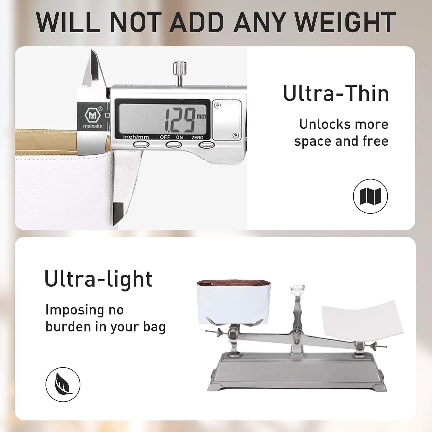 Doxo Purse Organizer Insert for Coach Brooklyn 39 | 9 Pockets with YKK Side Zipper & Elastic Water Bottle Holder | Waterproof Tyvek Bag Organizer for Coach Brooklyn Tote/Shoulder Bag(39, White-Brown)