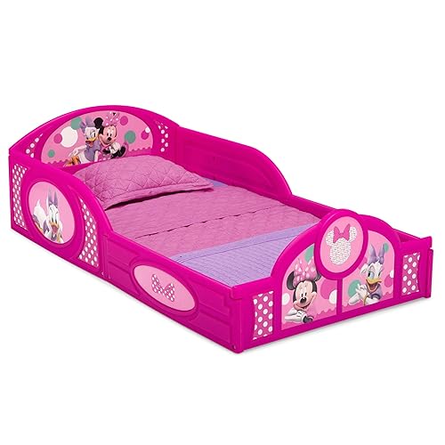 Miniatura 3 de Delta Children Disney Minnie Mouse - Juego de 4 piezas para habitación en una caja, incluye cama para dormir y jugar, mesa, 1 silla y caja de Minnie