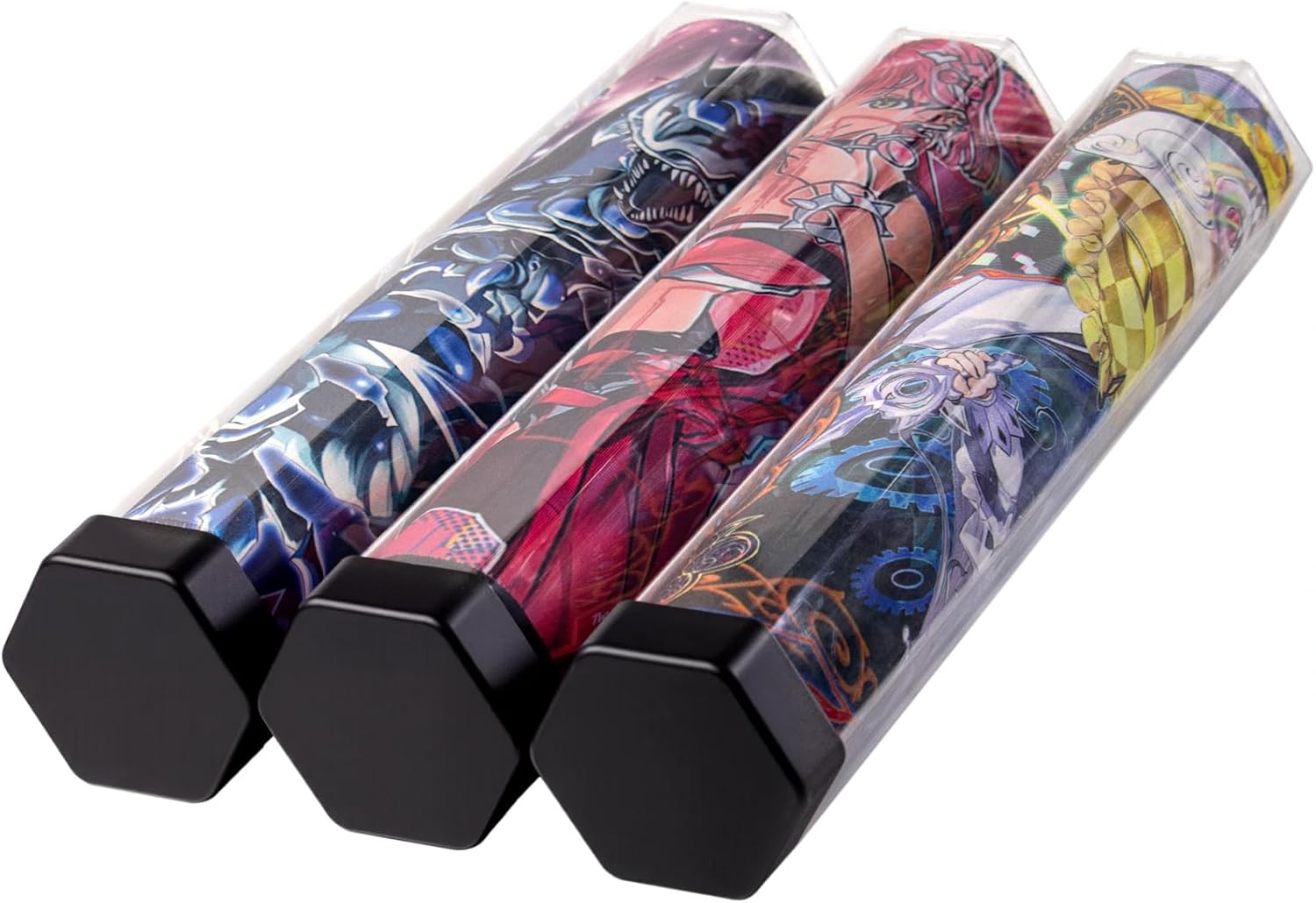 3 PCS Playmat Tube Hexagonal Shape for MTG, YGO, DTCG,PlayMat Poster Holder Tube Large Capacity Design for Standard-Sized and Large Playmats Secure Game Mat Storage (3 PCS)