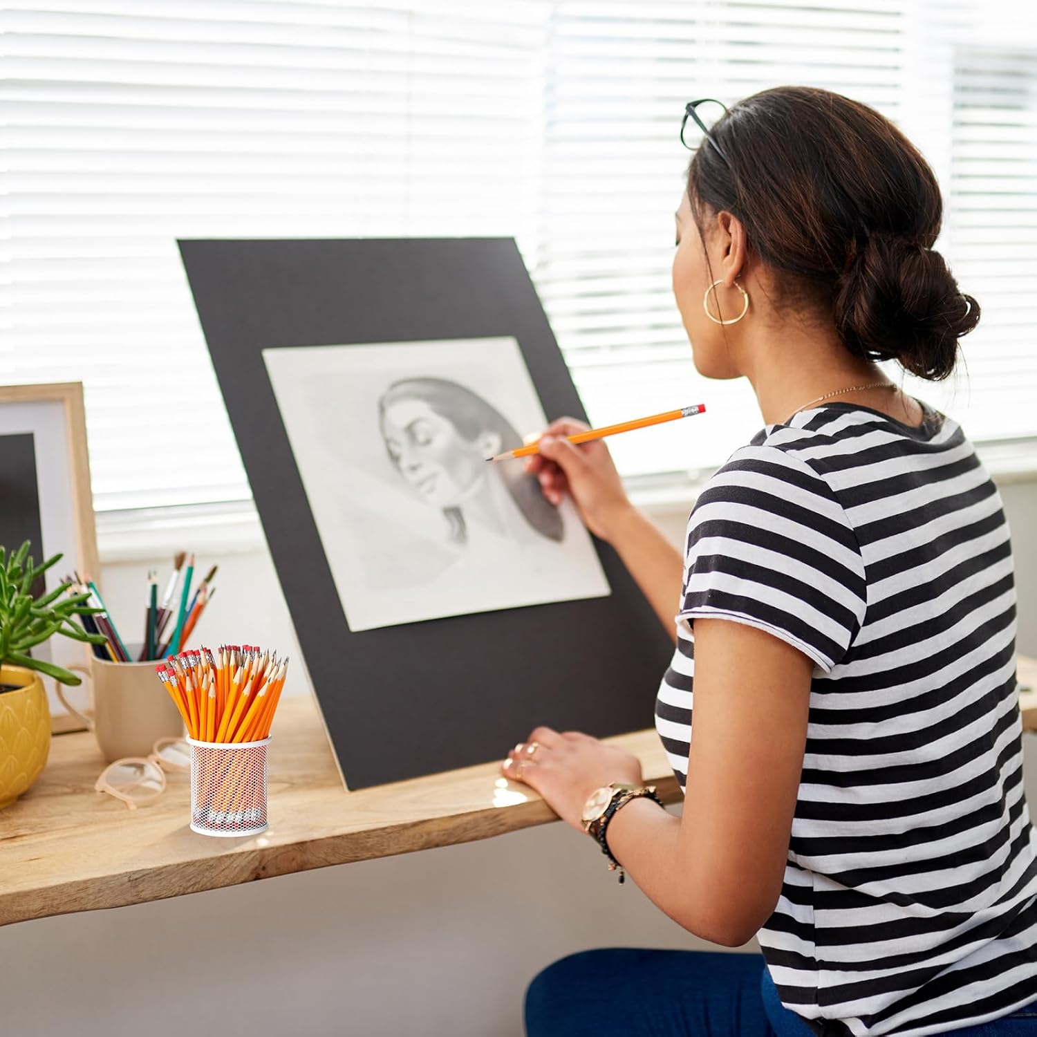 TecUnite 600 Pcs HB #2 Unsharpened Pencils bulk with Eraser Wooden Hexagonal No 2 neon Pencils for Adults Gifts Exams Office Sketching Party Favors(Orange)