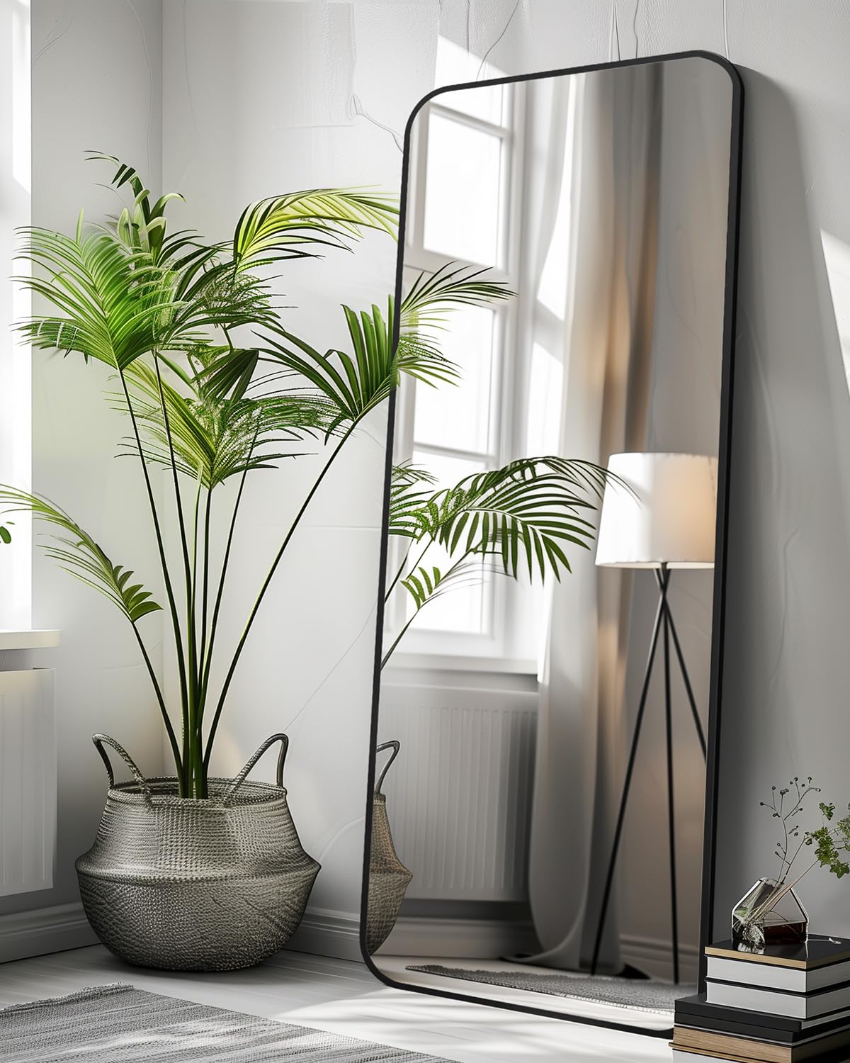 Full Length Mirror, 64"x21" Floor Mirror, Floor Standing Mirror Freestanding Full Body Mirror with Stand for Bedroom, Hanging Mounted Mirror for Living Room Cloakroom, Gold