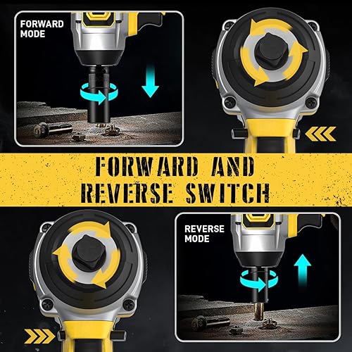 Miniatura 6 de SIDSYS Llave de impacto inalámbrica, 295 pies-libras (400 N.m), pistola de impacto de alto par de 21 V, batería de 4.0 Ah, cargador, 9 enchufes,