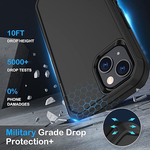 Miniatura 3 de KECAI Funda para iPhone 13 con 2 protectores de pantalla + 2 protectores de lente de cámara, resistente a caídas, golpes y polvo, 3 capas de