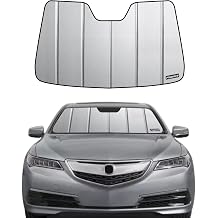 Pigenius Windshield Sunshade for Acura TLX 2015-2020 No Mirror Camera, Premium Grey Leather Finish