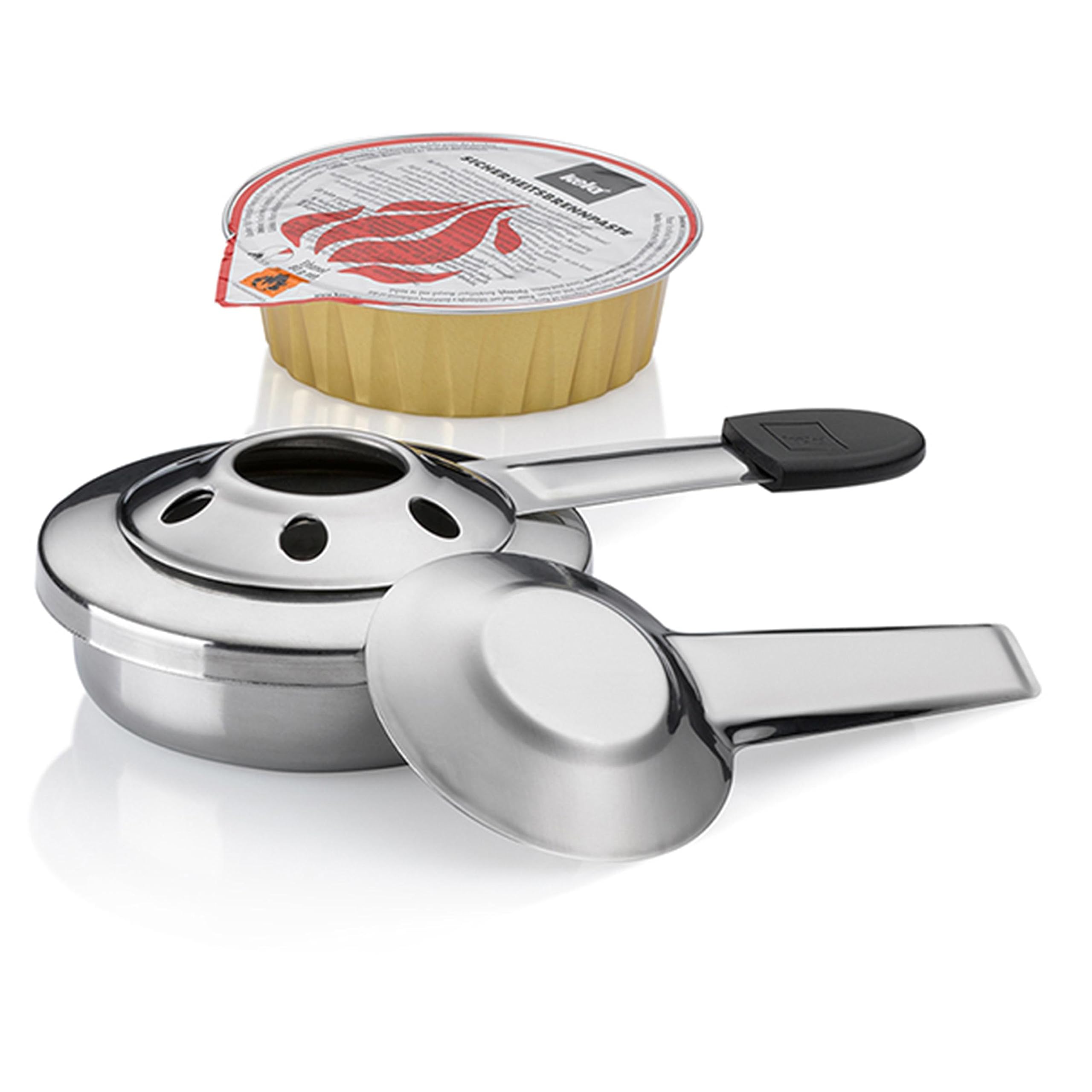 kela Fleischfondue Set 11tlg, Gusseisen Fondue für 6 Personen COMORE, Fondueset mit Brennpastenhalter, Gabeln, Gabelhalter