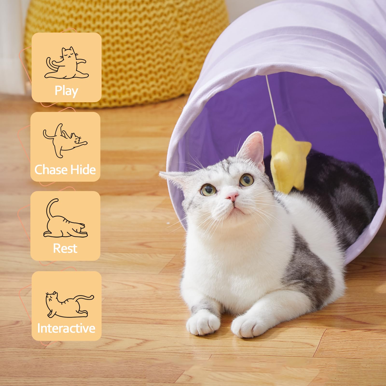 Amazon.co.jp: PAOPO 猫トンネル 屋内猫用 特大猫トンネル 取り外し