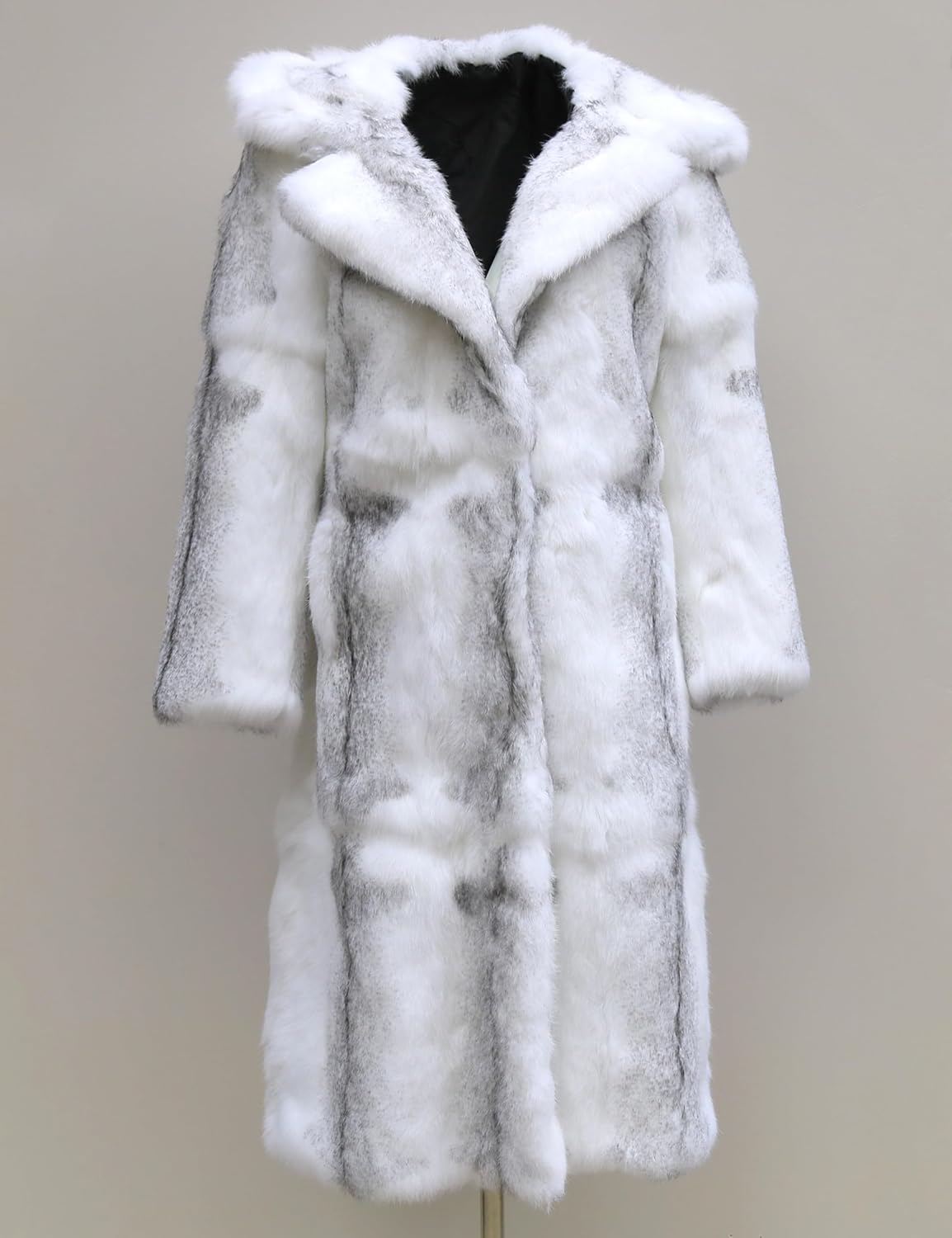 Women's Natural Rabbit Fur Hooded Zipper Jackets Winter Clothes Fluffy Warm Fashion Coat Big Size