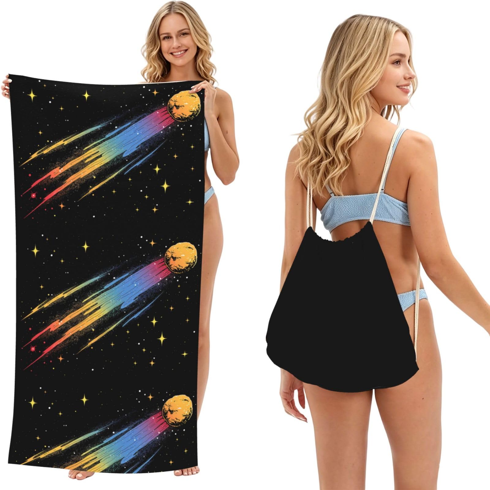 SKGOHLH Planet of Sports 2in1 Packable Beach Towel Bag Women