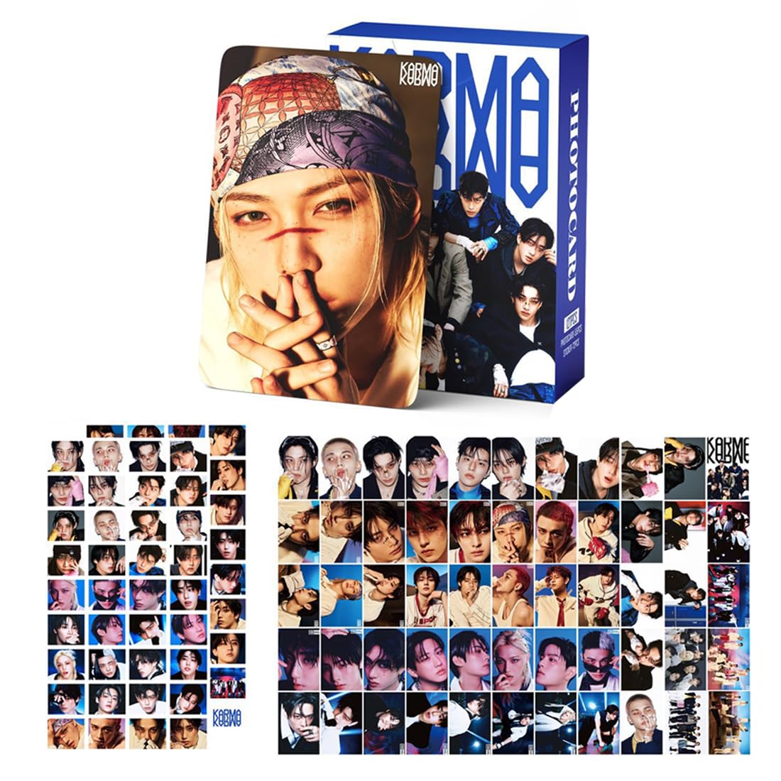 Kpop Stray Kids Photocards Set &ndash; 55 Lomo Cards + 72 Adesivi, Merch Ufficiale Per Fan, Tema KARMA